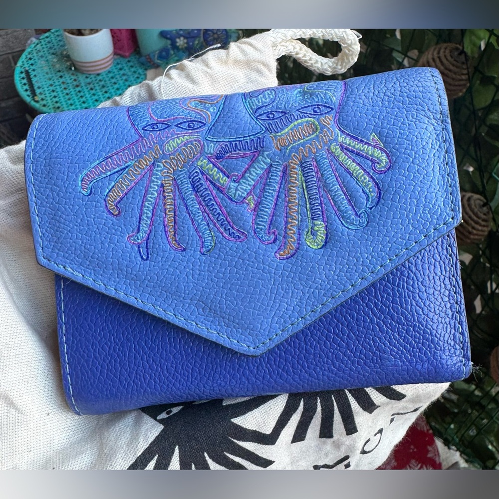 Blue Embroidered  Min & Mon Women's wallet